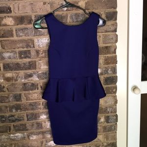 Topshop blue peplum dress